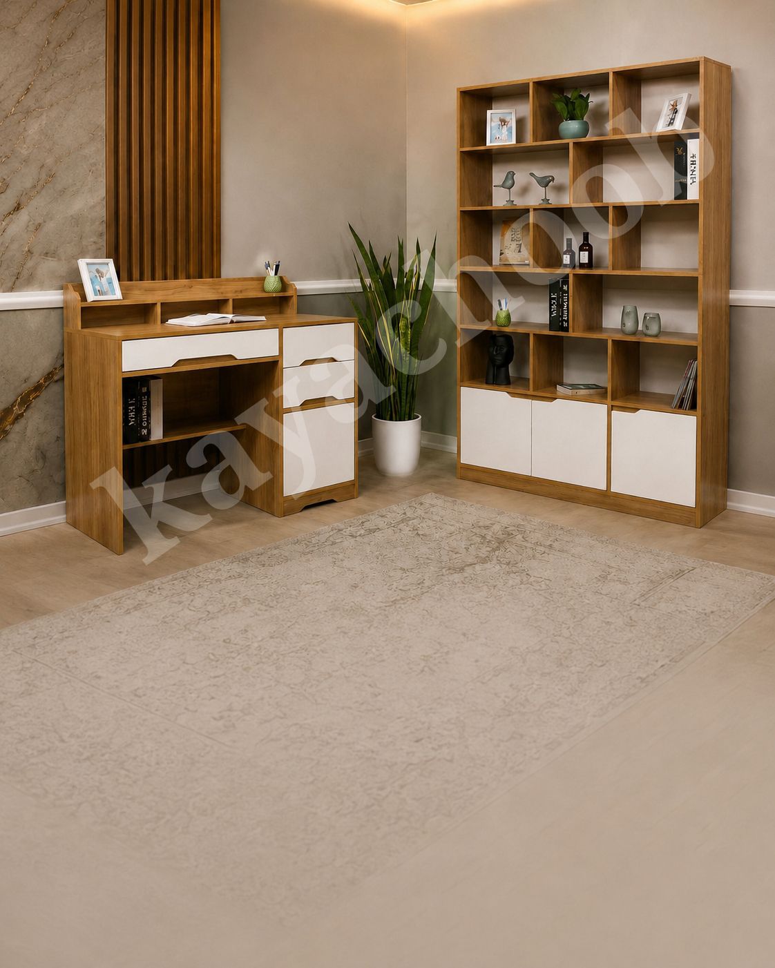 میز تحریر و کتابخونه مدل لیوا
